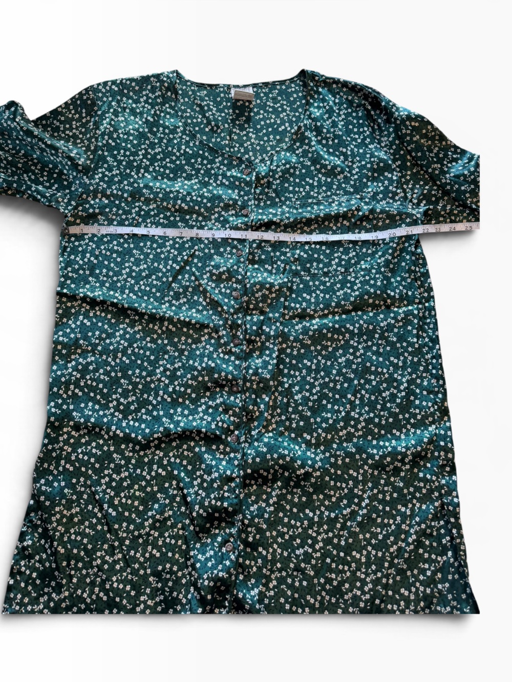 Jacob Lingerie Green Floral Button-Front Short Nightgown S